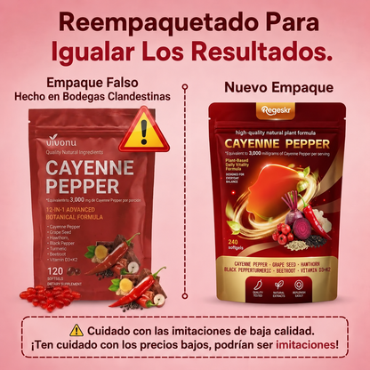 Cayenne Pepper 120 SOFTGELS - Recupera la vitalidad de tu corazón y circulación en 30 dias o menos