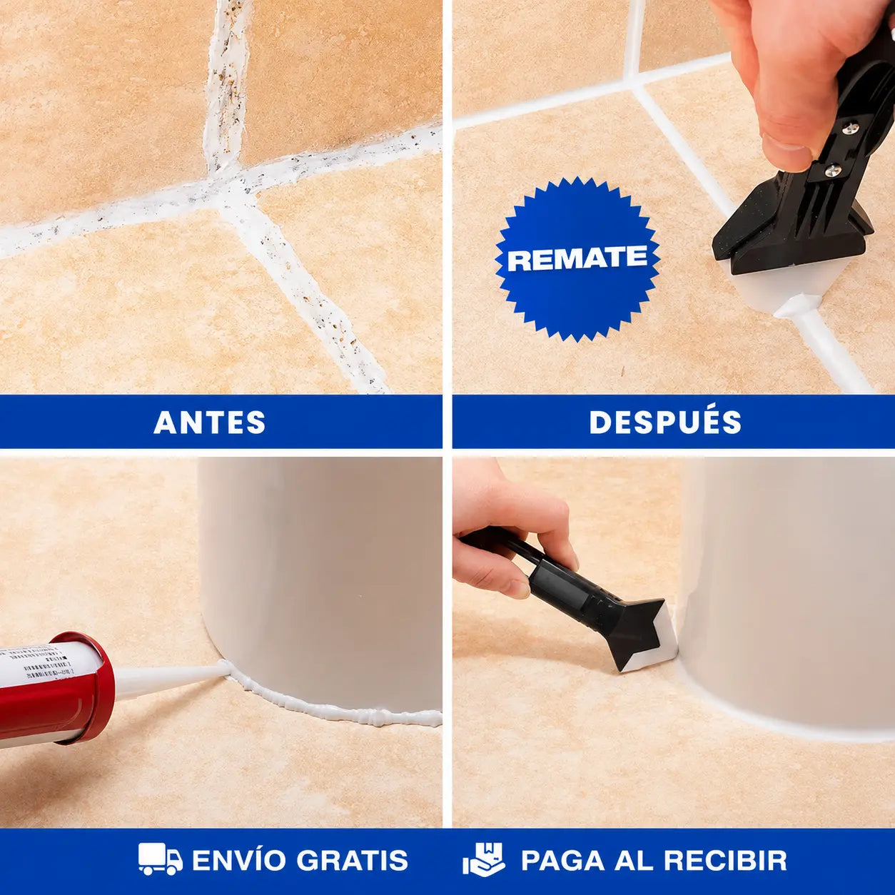 Kit de Sellamiento de Juntas y Grietas – Renueva el Sellado de Baño y Cocina Sin Contratar a Nadie
