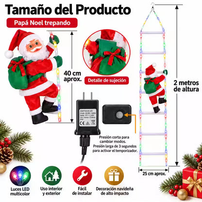 SantaLadder™ – Escalera LED Navideña de 2 Metros con Papá Noel 🎄