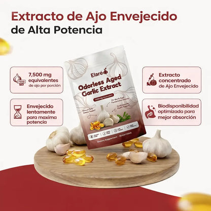 Extracto de Ajo Añejo - Apoya la vitalidad de tu corazón y circulación día a día en 30 días o menos