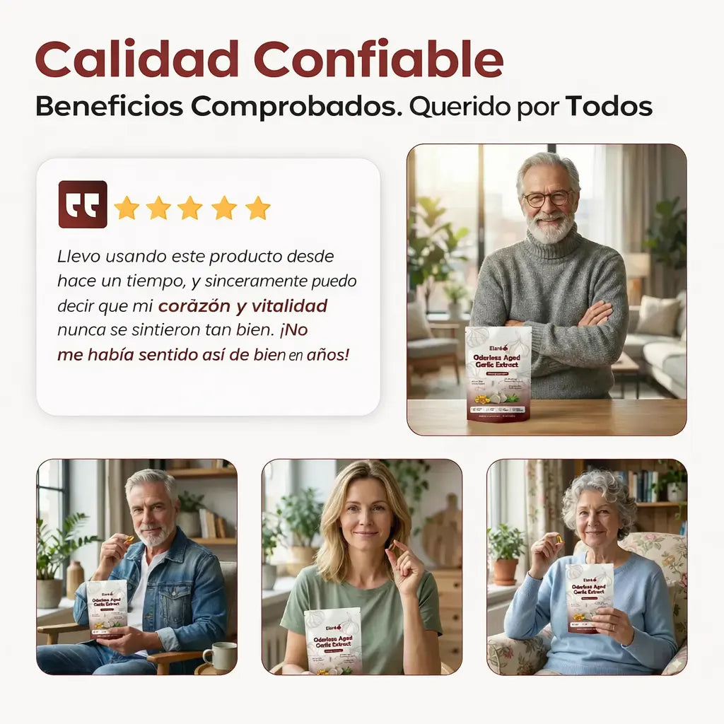 Extracto de Ajo Añejo - Apoya la vitalidad de tu corazón y circulación día a día en 30 días o menos